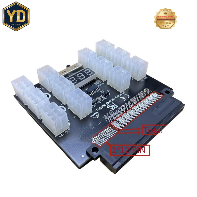 YD PCI-E 12V 50Pin to ATX 12 X - огляд і ціна 2400W Server Psu Breakout Board
