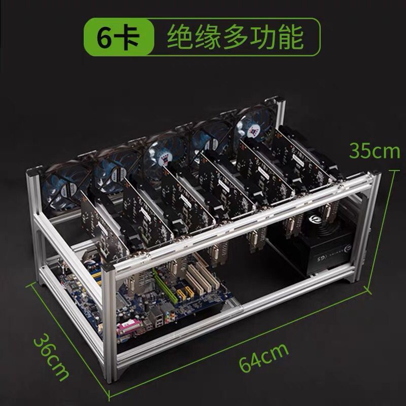 6 8 12 19 GPU Miner Mining Rig - огляд і ціна 12 Gpu Open Air Frame Case