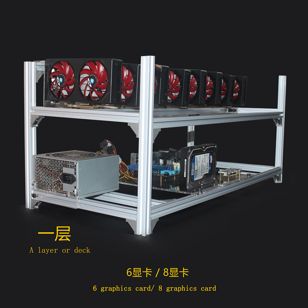 6 8 12 19 GPU Miner Mining Rig - огляд і ціна 12 Gpu Open Air Frame Case