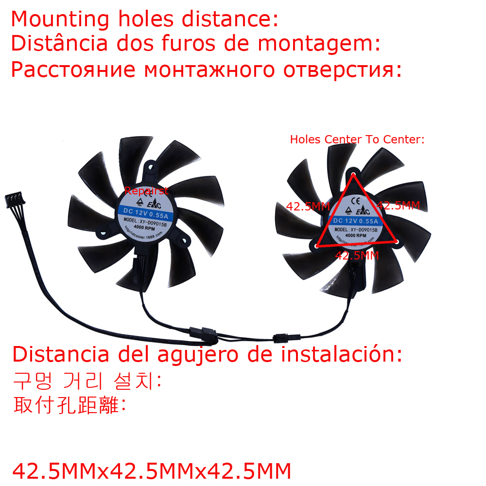 Video Card Fan,XY-D09015B,GPU  - огляд і ціна Rx 580 8Gb 2048Sp Gpu